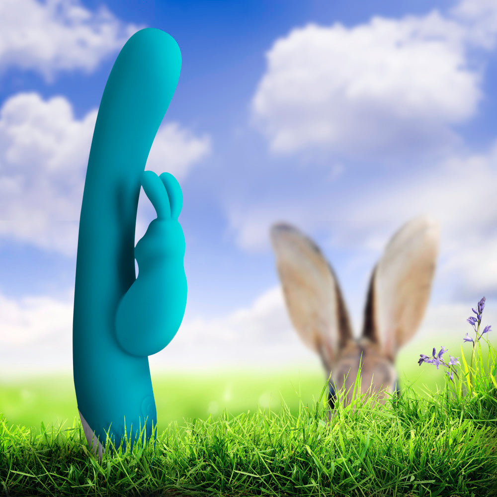 Hop Rave Rabbit Plus 3 gyrating speeds and 7 vibrating functions Aquamarine