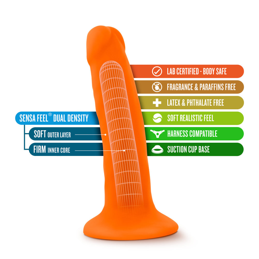 Blush Neo Realistic Neon Orange 6-Inch Long Dildo With Suction Cup Base BlushVibe.com Blush Neo Realistic Neon Orange 6-Inch Long Dildo With Suction Cup Base BlushVibe.com