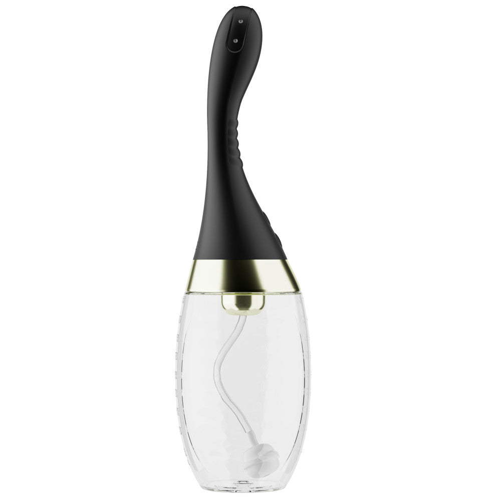 Anal Adventures Platinum | 11.25 Inch Vibrating Anal Douche Cleaner Silicone Enema For Men & Women In Black BlushVibe.com Anal Adventures Platinum | 11.25 Inch Vibrating Anal Douche Cleaner Silicone Enema For Men & Women In Black BlushVibe.com