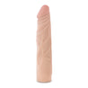 Vanilla skin tone ultra realistic dildo. Defined head that is slightly tinted in a pink color for a lifelike look. Straight extra soft shaft with a flexible internal spine for firmness. Does not have a flared base. Additional images show alternate angles.
