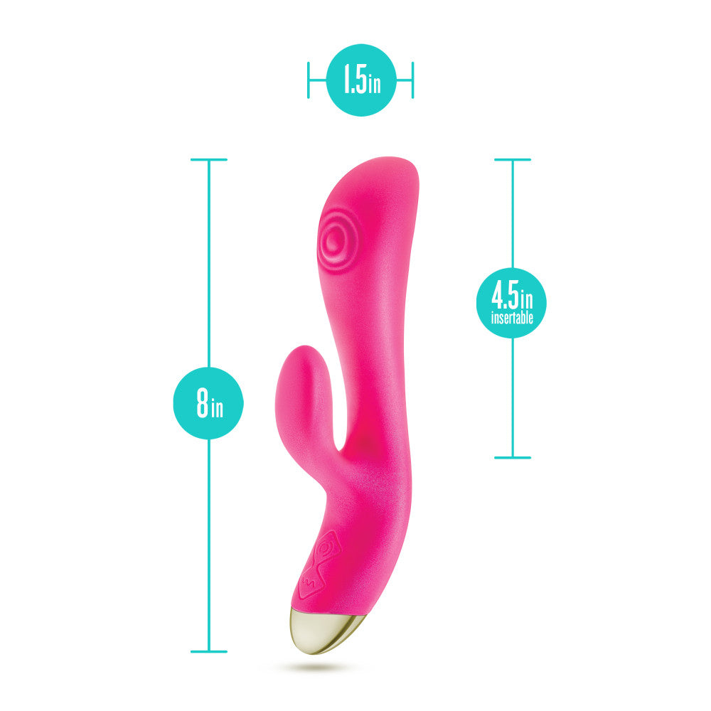 Blush Aria | Pleasin' AF: 8 Inch Flexible Multispeed G Spot Vibrator in Fuchsia - Made with Smooth Ultrasilk™ Puria™ Silicone