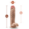 Vanilla skin tone ultra realistic dildo. Featuring a defined head, very subtle veins along the straight but flexible shaft, and realistic balls. Suction cup base. Additional images show alternate angles.