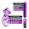 Play With Me Lick It Vibrating Double Strap Cock Ring Purple