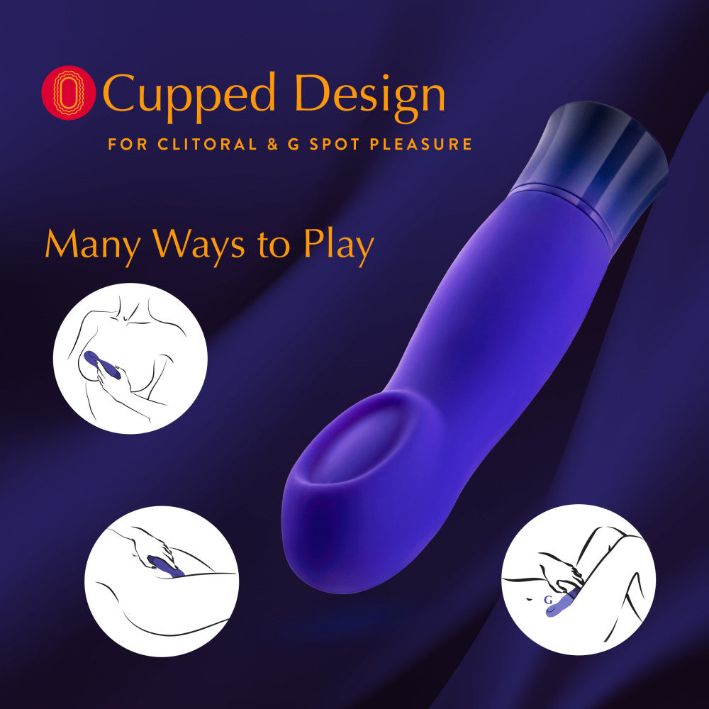 Blush Oh My Gem Mystery 5.5 Inch Warming G Spot Vibrator in Sapphire - Made with Smooth Ultrasilk® Puria™ Silicone