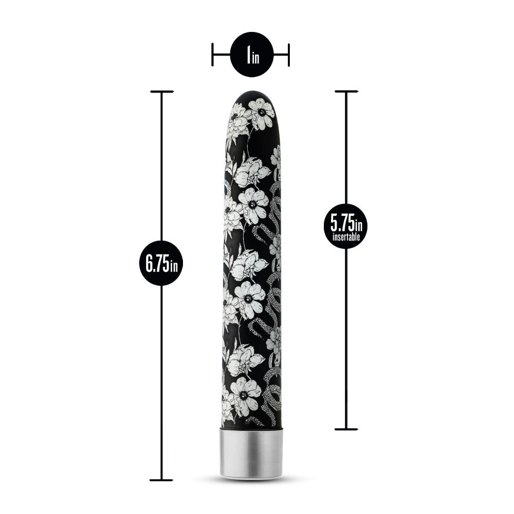 Blush The Collection Eden 7 Inch Slimline G-Spot Vibrator In Black- 10 RumbleTech Vibration Modes