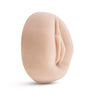 Vanilla skin tone vulva shaped donut sleeve that stretches to fit the rim of penis pump cylinders. Additional images show alternate angles.