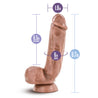 Mocha skin tone realistic dildo. Featuring a realistic head, veins along the straight shaft, and realistic balls. Suction cup base. Additional images show alternate angles.