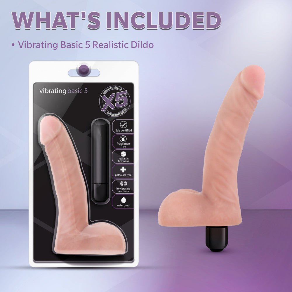 Blush X5 Basic 5 Realistic Beige 5.5-Inch Long Vibrating Dildo BlushVibe.com Blush X5 Basic 5 Realistic Beige 5.5-Inch Long Vibrating Dildo BlushVibe.com