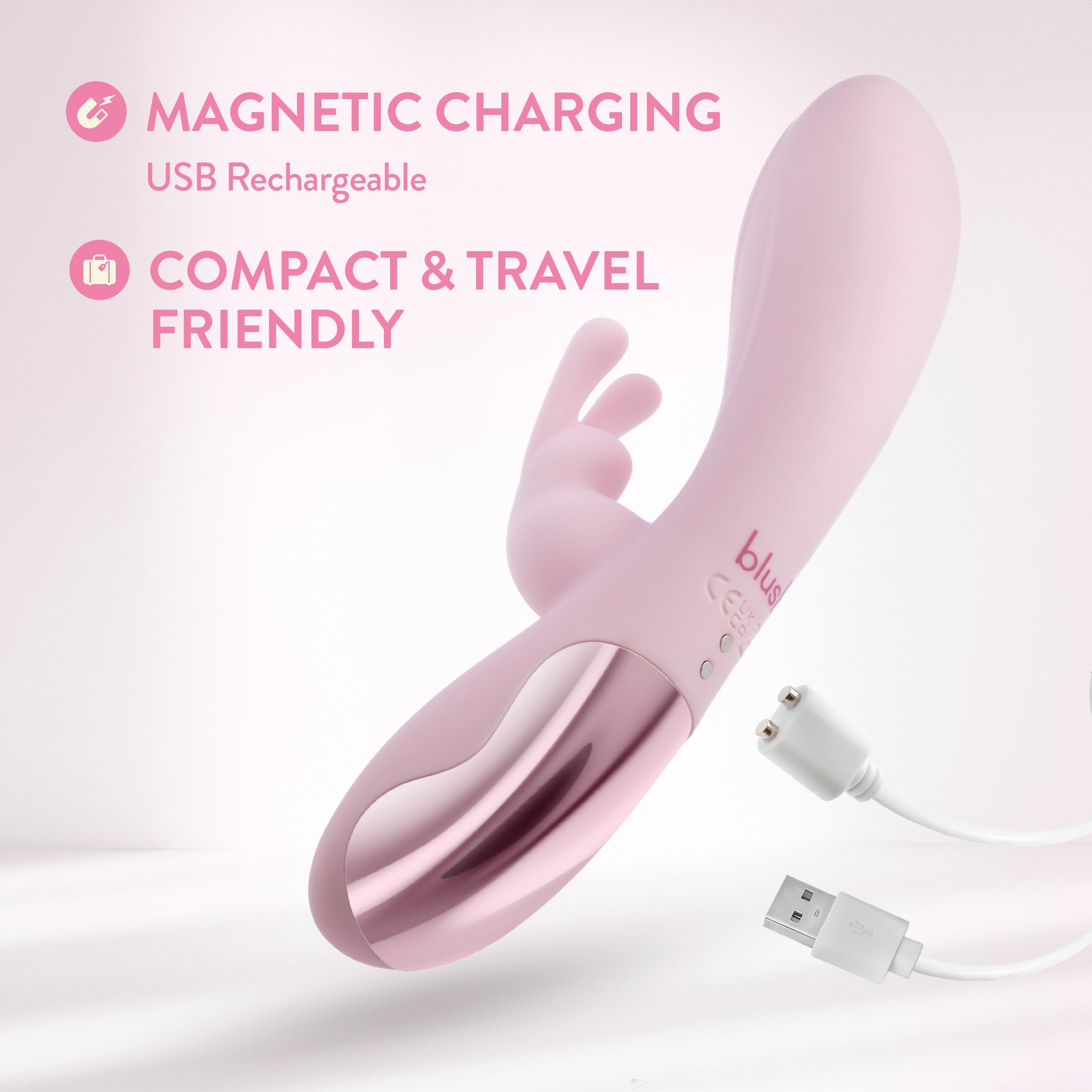 Blush | Morgan | 7.75" Dual Rabbit Vibrator in Pink | Blush Online Store BlushVibe.com Blush | Morgan | 7.75" Dual Rabbit Vibrator in Pink | Blush Online Store BlushVibe.com