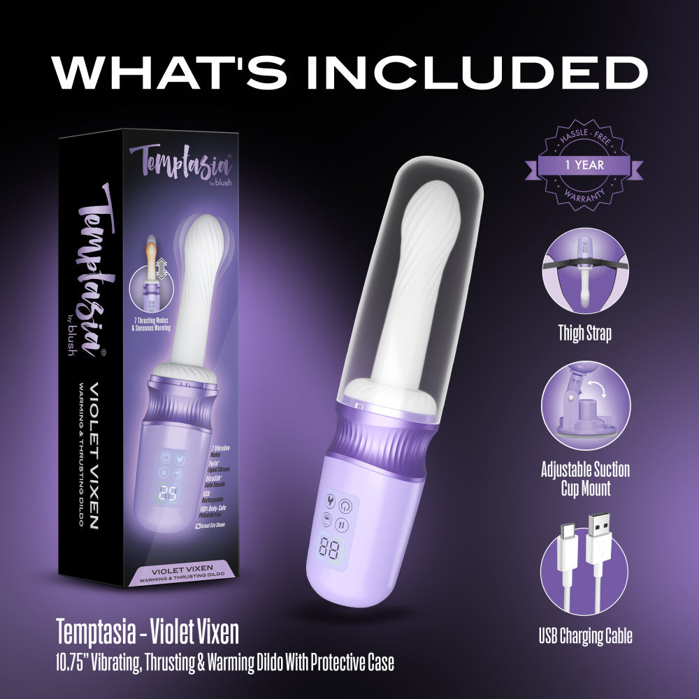 Blush Violet Vixen | Thrusting Vibrating G-Spot Dildo Warming Purple BlushVibe.com Blush Violet Vixen | Thrusting Vibrating G-Spot Dildo Warming Purple BlushVibe.com