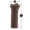 Chocolate skin tone stroker with a mouth shaped opening featuring lips and tongue. Smooth on the outside with ribbed internal tunnel for added stimulation. Additional images show alternate angles.