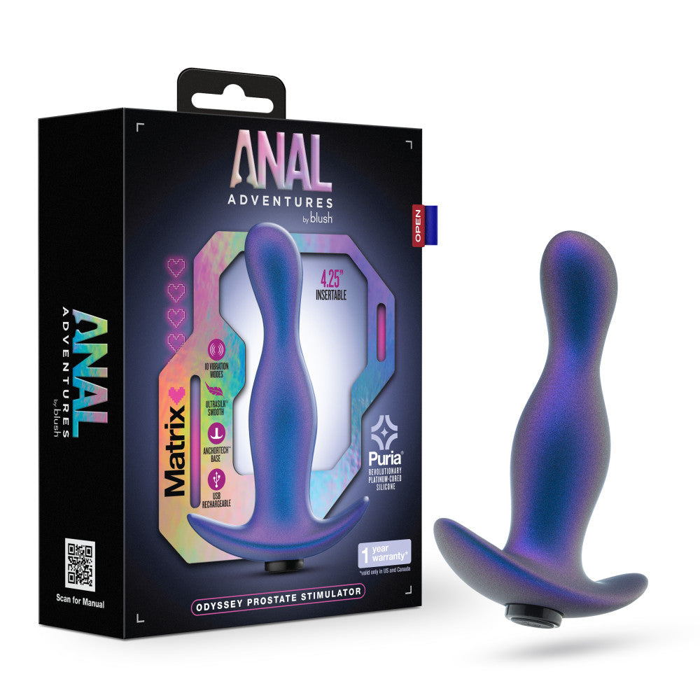 Anal Adventures Matrix By Blush | Odyssey Vibrating Prostate Stimulator in  Space Age Blue | Blush Online Store  BlushVibe.com