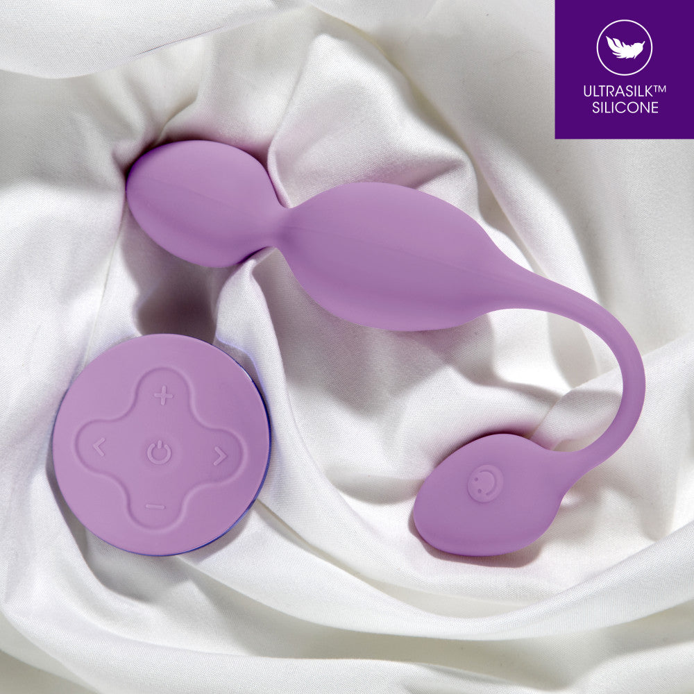 Blush Wellness Raine Remote Control Vibrating Pelvic Floor Kegel Ball In Purple - 7 Vibration Modes Purio® Silicone