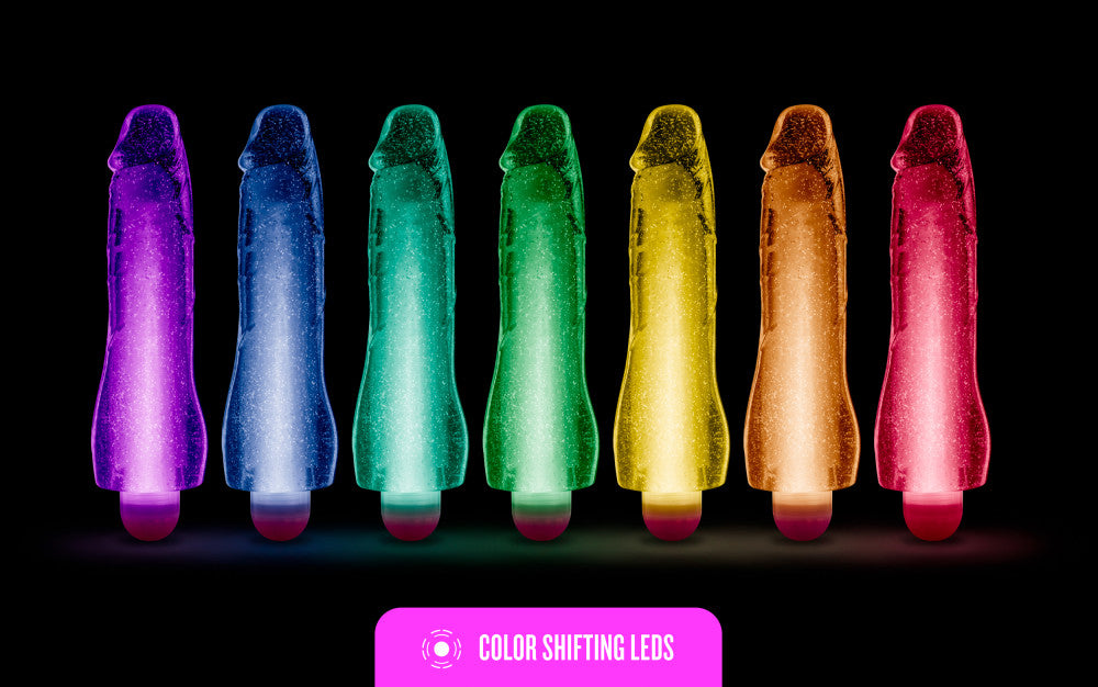 Blush Glow Dicks Molly Glitter Realistic Purple 8-Inch Long Vibrating Dildo BlushVibe.com Blush Glow Dicks Molly Glitter Realistic Purple 8-Inch Long Vibrating Dildo BlushVibe.com