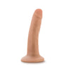 Vanilla skin tone slim realistic dildo. Featuring a small head, subtle veins along the shaft, and a suction cup base. Additional images show alternate angles.