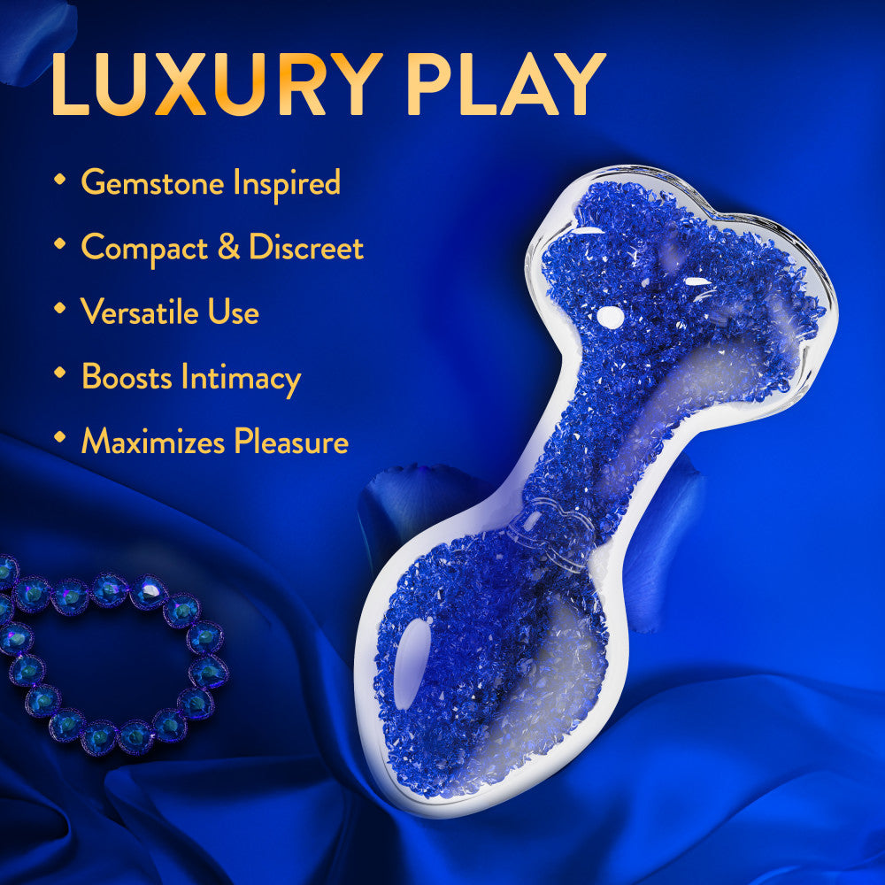 Oh My Gem | Prestige Glass Anal Plug With Sapphire Heart-Shaped Base BlushVibe.com Oh My Gem | Prestige Glass Anal Plug With Sapphire Heart-Shaped Base BlushVibe.com