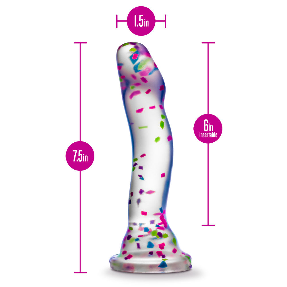 Blush Neo Elite Hanky-Panky 7.5 Inch Purio Silicone Glow In The Dark Dildo - Clear Dildo With Fun Confetti BlushVibe.com Blush Neo Elite Hanky-Panky 7.5 Inch Purio Silicone Glow In The Dark Dildo - Clear Dildo With Fun Confetti BlushVibe.com
