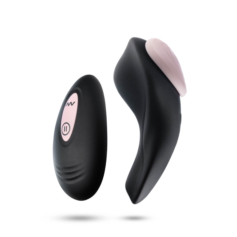 Blush Temptasia Heartbeat Panty Vibrator With 2 Button Wireless Remote Control in Pink - 9 Vibration Modes - Attaches Discreetly
