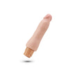 Vanilla skin tone realistic vibrating dildo. Defined pink head and subtle veins along the shaft. Twist dial on bottom to control intensity. Additional images show alternate angles.