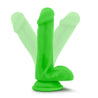 Neo Elite 6 Inch Silicone Dual Density Cock With Balls Neon Green