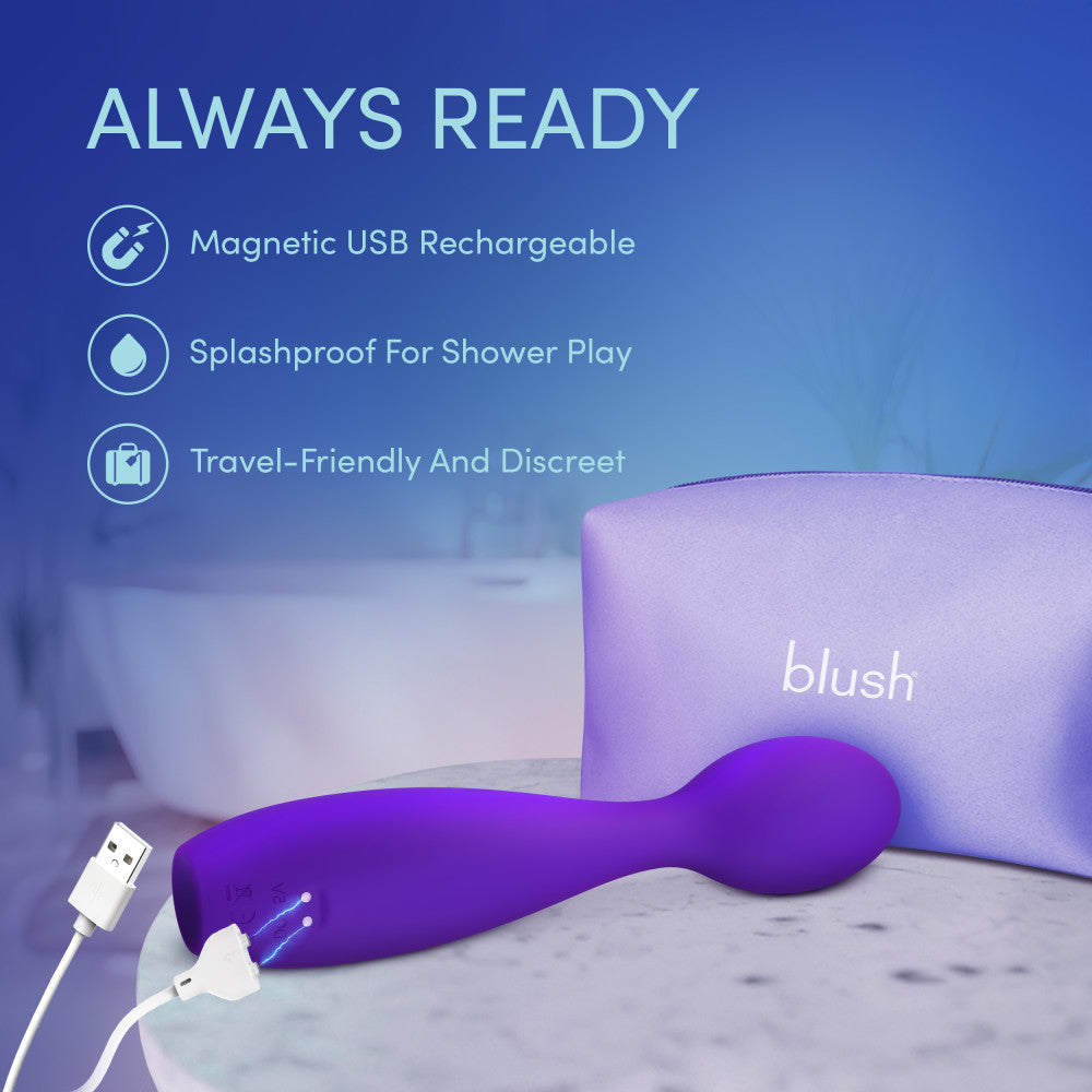 Blush Velvet High | 15-Mode G-Spot & Clitoral Massage Wand in Purple BlushVibe.com Blush Velvet High | 15-Mode G-Spot & Clitoral Massage Wand in Purple BlushVibe.com
