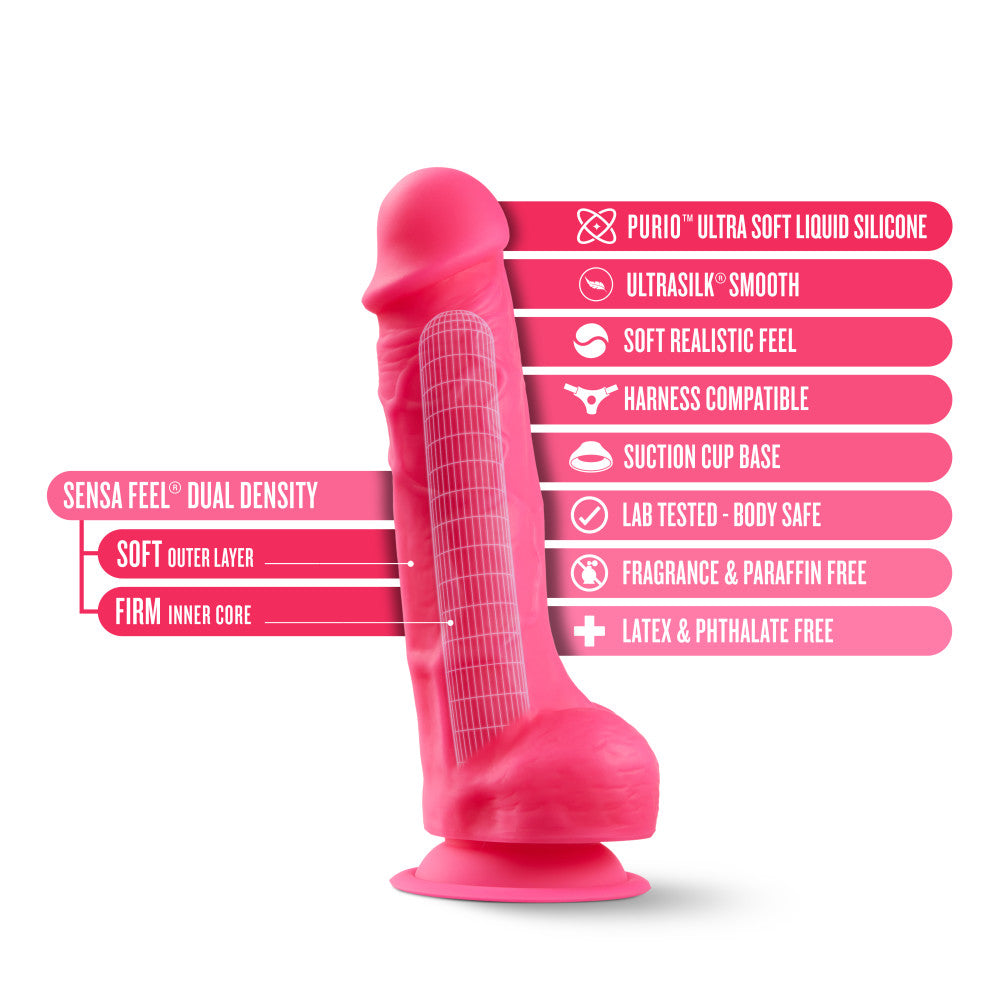 Neo Elite 7.5 Inch Silicone Dual Density Cock With Balls