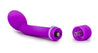 Bulbous curved tip for g spot stimulation and slim handle. Dial on bottom controls intensity. Matte finish. Additional images show alternate angles.