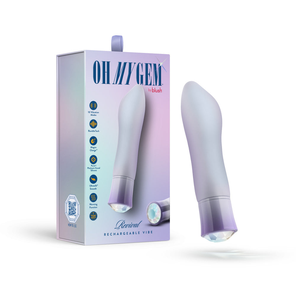 Blush Oh My Gem Revival 5.5 Inch Warming G Spot Vibrator in Opal - Made with Smooth Ultrasilk® Puria™ Silicone
