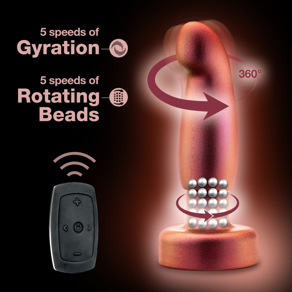 Anal Adventures Matrix | Bionic Plug: Prostate Massager With Gyrating Shaft & Rotating Rimmer in Cosmic Copper | Made from Pure Puria™ Silicone & IPX7 Waterproof