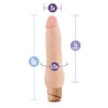 Vanilla skin tone realistic vibrating dildo. Defined pink head and subtle veins along the shaft. Twist dial on bottom to control intensity. Additional images show alternate angles.