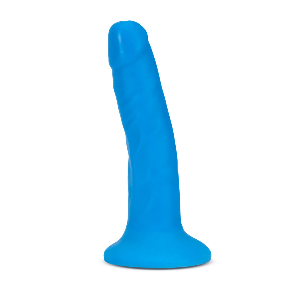 Neo Elite 6 Inch Silicone Dual Density Cock Realistic Look Neon Blue