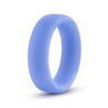 A smooth blue glow in the dark ring flat on both inside and outside. Additional images show alternate angles.