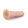 Vanilla skin tone ultra realistic dildo. Featuring a rounded head, veins along the straight but flexible shaft, and a suction cup base. Additional images show alternate angles.
