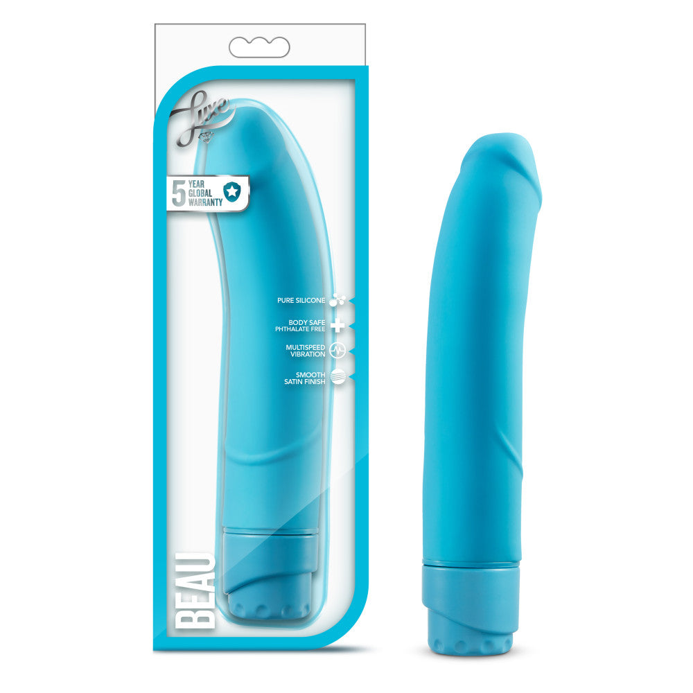 Luxe Beau G-Spot Blue 8.5-Inch Long Vibrating Dildo