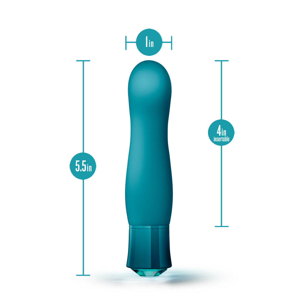 Oh My Gem Fierce 5.5 Inch Warming G Spot Vibrator in Topaz - Made with Smooth Ultrasilk® Puria™ Silicone