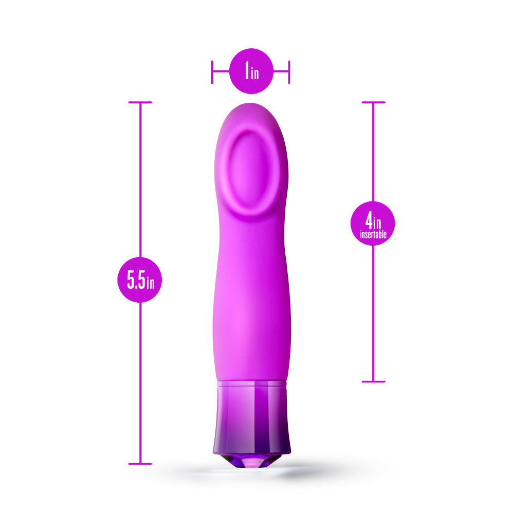 Oh My Gem Charm 5.5 Inch Warming G Spot Vibrator in Amethyst - Made with Smooth Ultrasilk® Puria™ Silicone