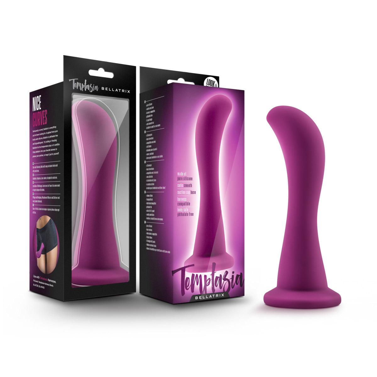 Temptasia Bellatrix Curved G-Spot Plum 6.25-Inch Long Dildo With Suction Cup Base