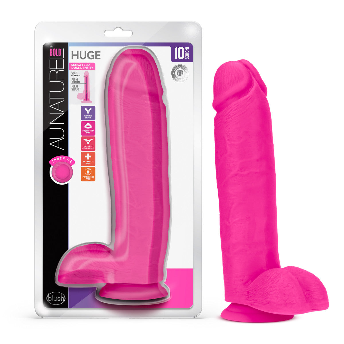 Blush Au Naturel Bold Huge Realistic Pink 10.5-Inch Long Dildo With Balls & Suction Cup Base BlushVibe.com Blush Au Naturel Bold Huge Realistic Pink 10.5-Inch Long Dildo With Balls & Suction Cup Base BlushVibe.com