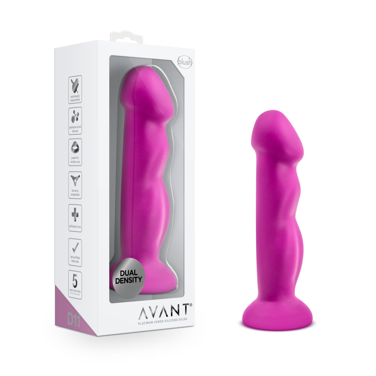 Avant | Suko Violet D11: Artisan 8 Inch Curved P-Spot / G-Spot Dildo with Suction Cup Base - Elegantly Made with Smooth Ultrasilk® Purio™ Silicone