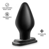 Black plug with flared base, narrow neck, and tapered shape that gradually becomes bulbous at the base. Additional images show alternate angles and highlight features as listed in description and/or bullet points.
