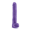 Large purple Daddy Au Naturel Bold standing with realistic shape and balls. Other photos show alternate angles. 
