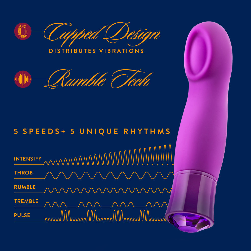 Oh My Gem Charm 5.5 Inch Warming G Spot Vibrator in Amethyst - Made with Smooth Ultrasilk® Puria™ Silicone