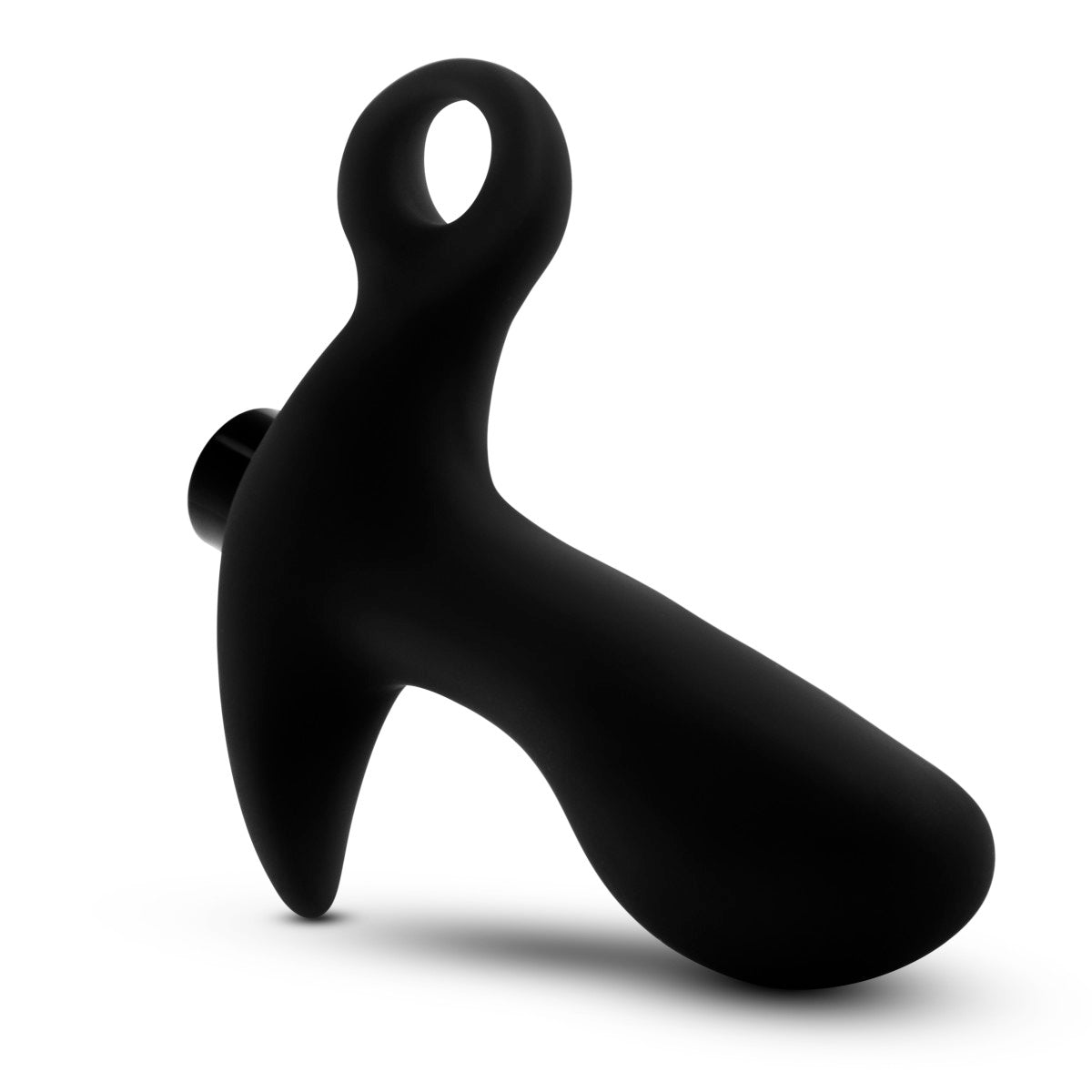 Anal Adventures Platinum Prostate Massager 01 Curved Black 4.25-Inch Vibrating Rechargeable Anal Plug