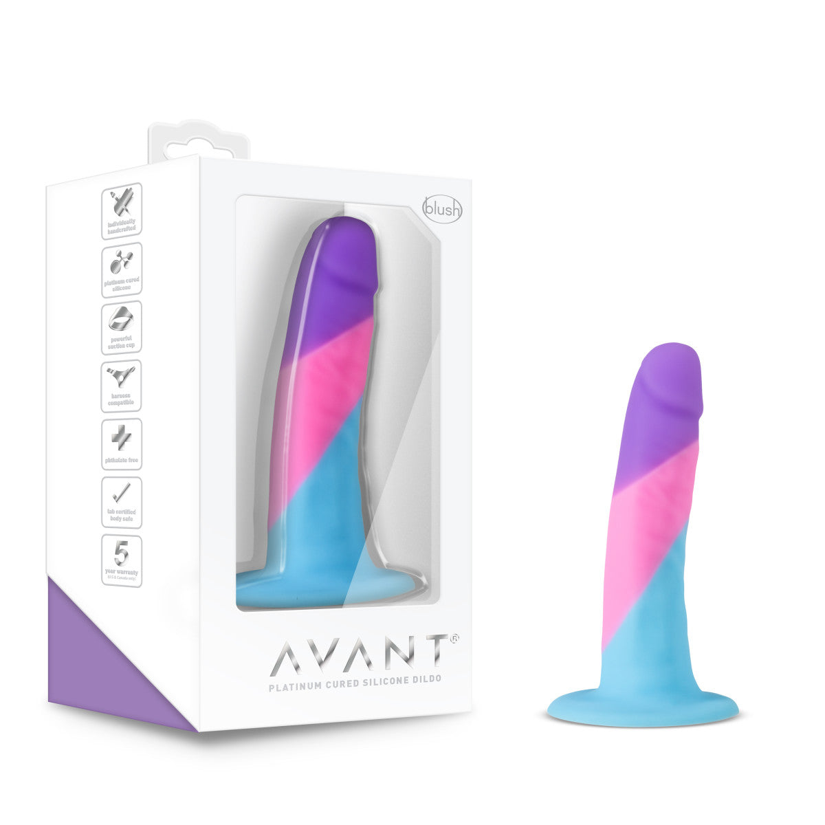 Blush Avant | Vision of Love D15: Artisan 5 Inch Dildo with Suction Cup Base - Elegantly Made with Smooth Ultrasilk® Purio™ Silicone