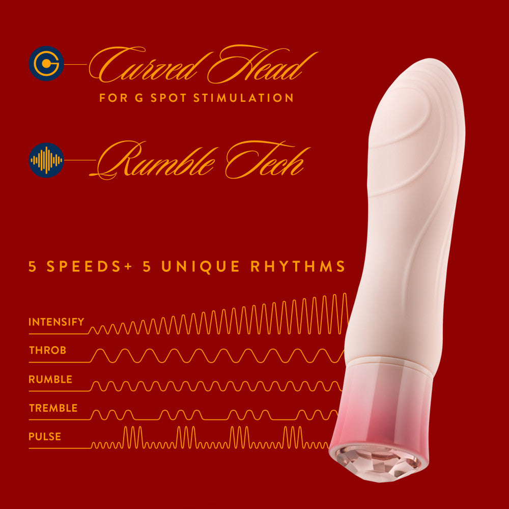 Oh My Gem Elegant 5.5 Inch Warming G Spot Vibrator in Morganite - Made with Smooth Ultrasilk® Puria™ Silicone