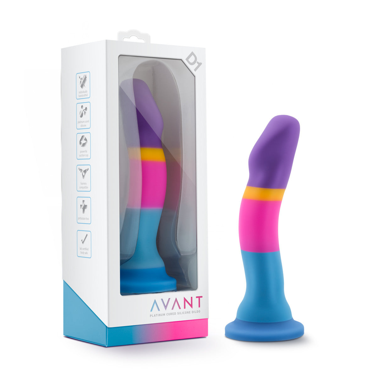 Blush Avant | Hot 'n' Cool D1: Artisan 7 Inch Curved G-Spot Dildo with Suction Cup Base - Elegantly Made with Smooth Ultrasilk® Purio™ Silicone