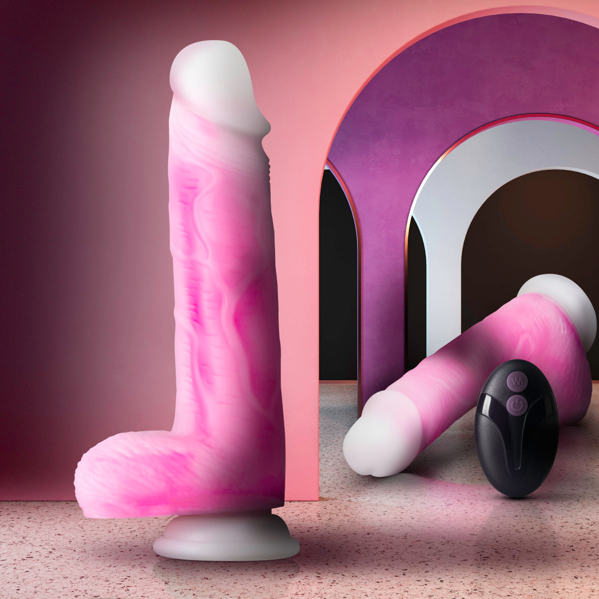 Neo Elite™ | Roxy Pink: 8.5-Inch Long Vibrating Dildo - Made with Purio™ Silicone & SensaFeel® Dual Density Realistic Technology