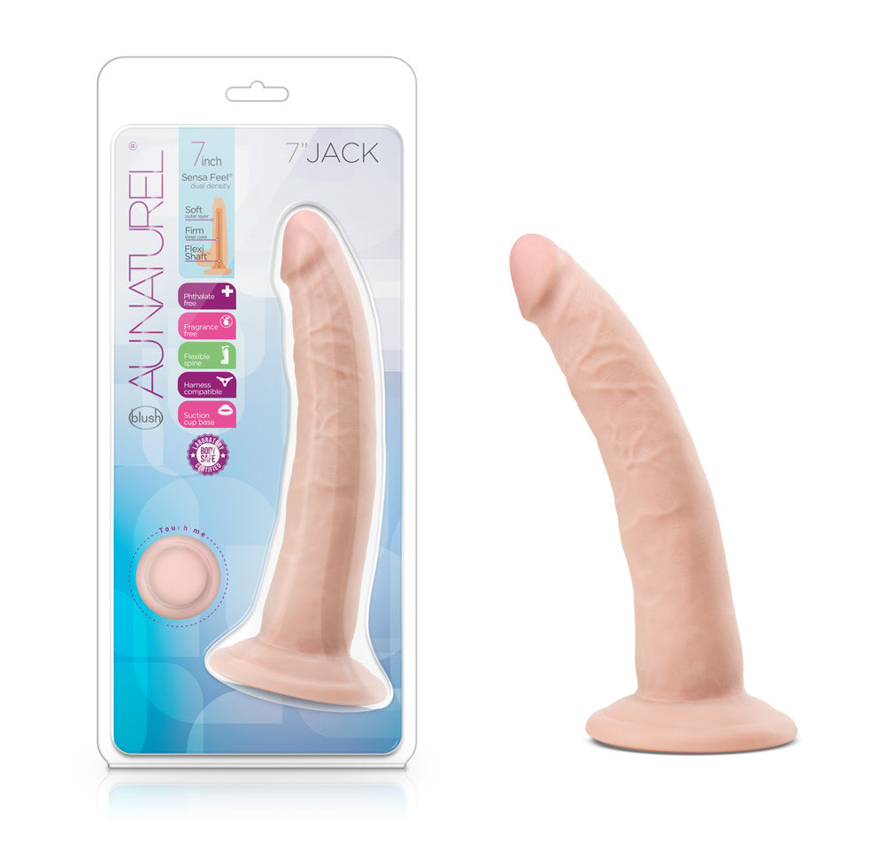 Au Naturel Realistic Vanilla 7.5-Inch Long Dildo With Suction Cup Base