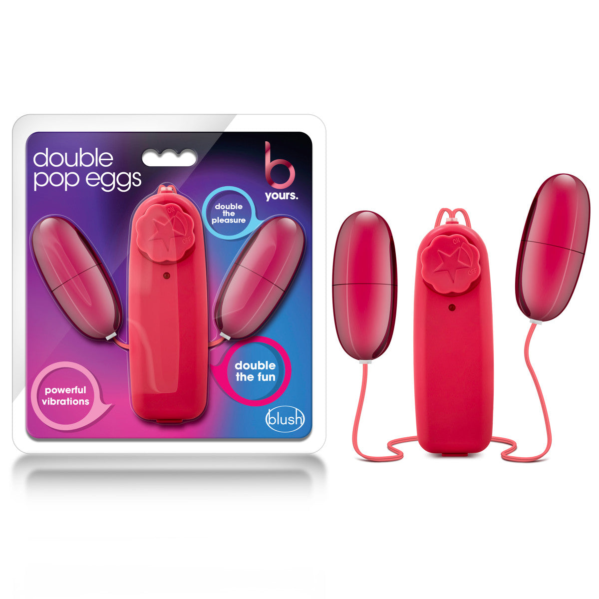 B Yours Double Pop Egg Cerise 2-Inch Vibrating Egg