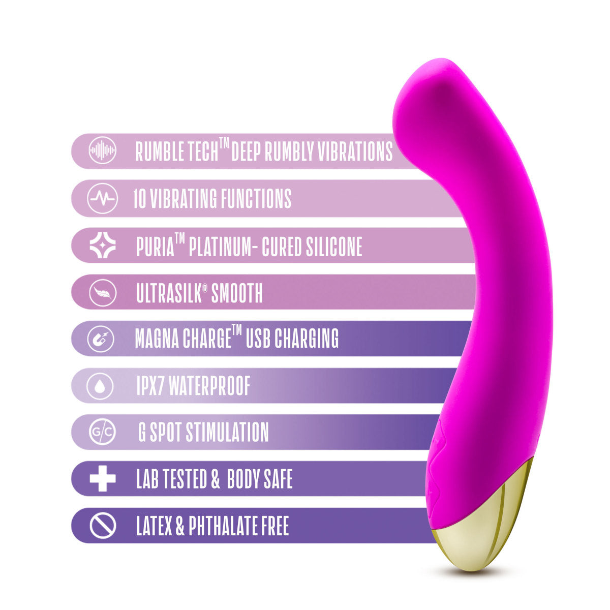 Blush Aria Bangin' AF G-Spot Purple 7.25-Inch Vibrator